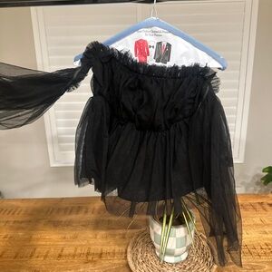 Vici Black tulle top